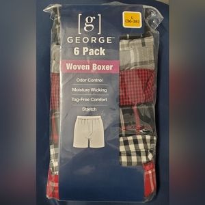 New Men's 6-pk Woven Boxers size Large